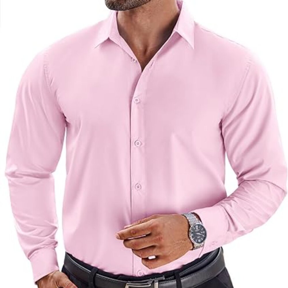 NWT Light Pink Casual or Dress Shirt COOFANDY XXL 2XL